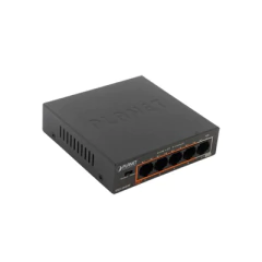 PLANET Switch PoE+ 802.3af/at distancia 250 m 4 puertos + 1 puerto 10/100 de Uplink MOD: FSD-504HP