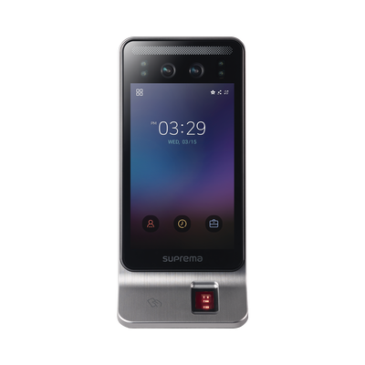 SUPREMA Lector Multi-tecnologia con detector de cubrebocas- Reconocimiento Facial, Huella, Tarjeta Móvil y lector de RFID(125kHz EM & 13.56 Mhz MIFARE) Compatible con BioStar2 MOD: FSF2ODB