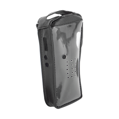 SYSCOM Funda Reforzada de piel con frente transparente para radios TK-2212, TK-2212L, TK-3212 y TK-3212L. MOD: FSM-TK-2212T