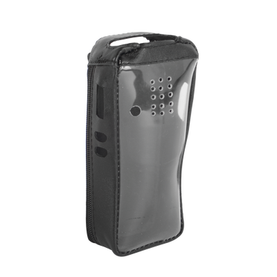 SYSCOM Funda Reforzada de Piel con Frente Transparente para Radios TK-2312/ TK3312K. MOD: FSM-TK-2312T