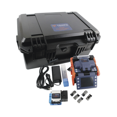 TEMPO Fusionadora de Fibra Óptica de Alineación por Núcleo con 6 Motores con Perdida Típica (SM); 0.01 dB (MM); 0.04 dB) MOD: FSP200-KIT1