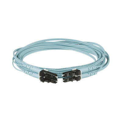 PANDUIT Jumper de Fibra Optica Multimodo 50/125 OM3, LC-LC Duplex, OFNR (Riser), Color Aqua, 4 Metros MOD: FX2ERLNLNSNM004