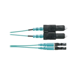 PANDUIT Jumper de Fibra Optica Multimodo 50/125 OM3, LC-SC Duplex, OFNR (Riser), Color Aqua, 1 Metro MOD: FX2ERLNSNSNM001