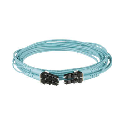 PANDUIT Jumper de Fibra Optica Multimodo 50/125 OM4, LC-LC Duplex, OFNR (Riser), Color Aqua, 1 Metro MOD: FZ2ERLNLNSNM001