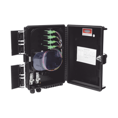 FIBERHOME Cierre de Empalme para 24 fusiones de fibra óptica, Interior/Exterior, con 16 acopladores SC/APC y splitter 1x16, IP65 MOD: GFS-16G