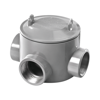 RAWELT Caja para Áreas Peligrosas con Tapa / Tipo GRT de 3/4" (19 mm) / Con 3 salidas. GRT-04-42