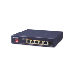 PLANET Switch No Administrable 4 Puertos 10/100/1000T 802.3at PoE + 2 Puertos 10/100/1000T de Uplink para Escritorio MOD: GSD-604HP