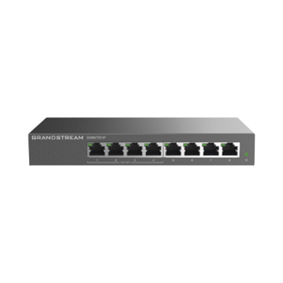 GRANDSTREAM Switch PoE+ Gigabit No Administrable / 8 puertos 10/100/1000 Mbps / 4 puertos PoE+ / hasta 60W GWN7701P
