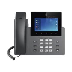 GRANDSTREAM Teléfono IP Android 11, 16 líneas SIP con 12 cuentas, pantalla táctil 5", puertos Gigabit, Wi-Fi, Bluetooth, PoE, codec Opus, IPV4/IPV6 con gestión en la nube GDMS GXV3450
