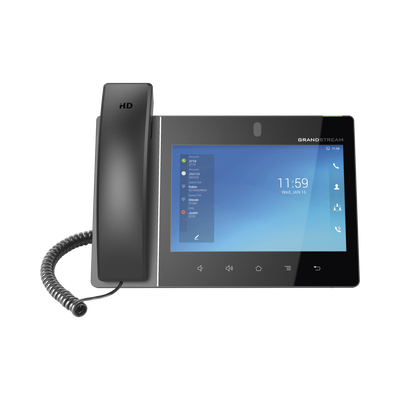 GRANDSTREAM Teléfono IP Android 11, 16 líneas SIP con 16 cuentas, pantalla táctil 8", puertos Gigabit, Wi-Fi, Bluetooth, PoE, codec Opus, IPV4/IPV6 con gestión en la nube GDMS GXV3480