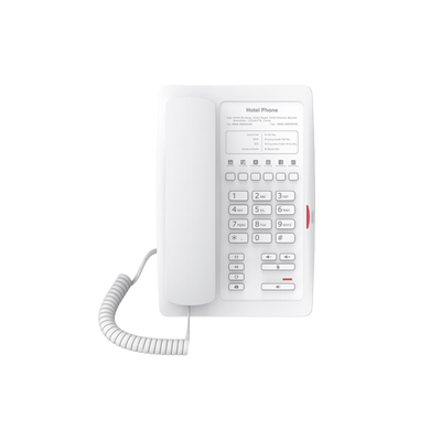 FANVIL Teléfono IP para Hotelería, profesional con 6 teclas programables para servicio rápido (Hotline), plantilla personalizable con PoE MOD: H3-WHITE