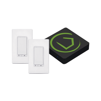 HUBITAT INC KIT HUB Controlador inteligente para dispositivos Zwave, Zigbee, Shelly, Lutron, incluye 1 HUB / 2 Atenuadores inteligentes On/Off Zwave MOD: HC7K2