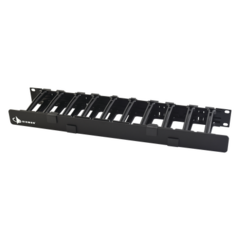 SIEMON Organizador de Cable Horizontal RouteIT, Sencillo, Para Rack de 19in, 4in de profundidad, 1UR MOD: HCM-4-1U