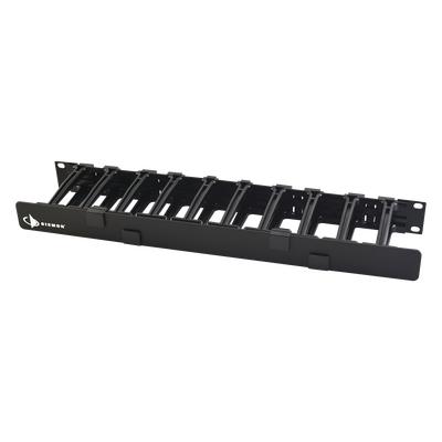 SIEMON Organizador de Cable Horizontal RouteIT, Sencillo, Para Rack de 19in, 4in de profundidad, 1UR MOD: HCM-4-1U