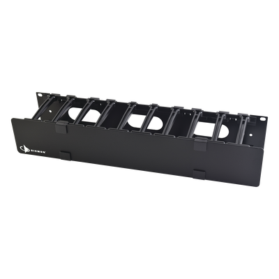 SIEMON Organizador de Cable Horizontal RouteIT, Sencillo, Para Rack de 19in, 4in de profundidad, 2UR MOD: HCM-4-2U