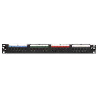 SIEMON Patch Panel UTP HD6 de 24 puertos, Precargado con Jacks Categoría 6, Plano, 1UR MOD: HD6-24