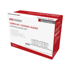 HIKVISION Kit TurboHD 1080p / DVR 4 canales / 4 Cámaras Bala ColorVu / Fuente de Poder / Accesorios de Instalación MOD: HK-1080-CV