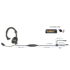 PRYME Diadema ligera acolchonada para radios móviles Motorola APX4500, XLT1500 MOD: HLPSNLM43