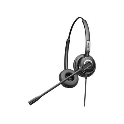 FANVIL Diadema binaudal (duo) con tecnología antishock para teléfonos IP FANVIL y Polycom con micrófono de cancelación de ruido, larga durabilidad MOD: HT202