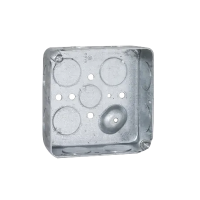 RACO Caja Cuadrada 4 x 4"/Profundidad 1- 1/2"/ 11 Entradas de 3/4" y 1 de 1/2". MOD: HUB-191