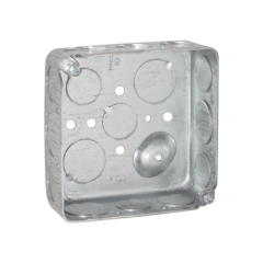RACO Caja Cuadrada 4 x 4"/ Profundidad 1- 1/2"/ Cuenta con 11 Entradas de 1/2" y 6 de 3/4".. MOD: HUB-192
