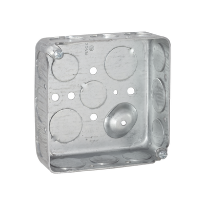 RACO Caja Cuadrada 4 x 4"/ Profundidad 1- 1/2"/ Cuenta con 11 Entradas de 1/2" y 6 de 3/4".. MOD: HUB-192
