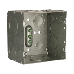 RACO Caja Cuadrada 4- 11/16" x 4 11/16"/ Profundidad de 3-1/4"/ 2 Entradas 1", 1 1/4", 1 1/2", 2", 2 Entradas 1"-1 1/4", 2 Entradas 3/4 "- 1", 4 Entradas 1/2" - 3/4", 2 Entradas 1/2". MOD: HUB260