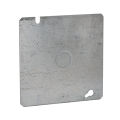 RACO Tapa Cuadrada Plana de Acero Galvanizado con Entrada de 1/2" para Caja de 4 11/16". MOD: HUB-833