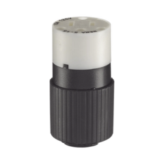 HUBBELL Conector de 15 A 125 V CA/ 2 Polos 3 Hilos/ Grado Industrial/ Color Blanco y Negro/ NEMA 5-15R. MOD: HUB-BRY-5269-NC