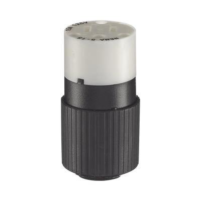HUBBELL Conector de 15 A 125 V CA/ 2 Polos 3 Hilos/ Grado Industrial/ Color Blanco y Negro/ NEMA 5-15R. MOD: HUB-BRY-5269-NC