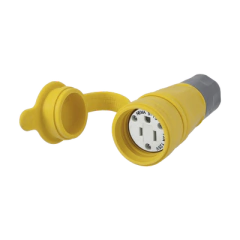HUBBELL Conector Hermético / 15 A 125 V CA / 2 Polos 3 Hilos/ NEMA 5-15 R/ Color Amarillo. MOD: HUB-HBL-15W-47A