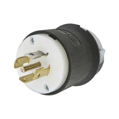 HUBBELL Clavija Industrial con Bloqueo de Media Vuelta / 20 A 120/208 V CA / 4 Polos 5 Hilos / Color Blanco y Negro / Nema L21-20P/ Grado Industrial. MOD: HUB-HBL-2511