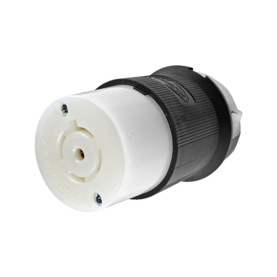 HUBBELL Conector Industrial con Bloqueo de Media Vuelta / 20 A 120/208 V CA / 4 Polos 5 Hilos / Color Blanco y Negro / Nema L21-20R/ Grado Industrial. MOD: HUB-HBL-2513
