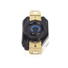 HUBBELL Receptáculo de Media Vuelta Industrial 30 A 250 V CA 2 Polos 3 Hilos (Nema L6-30R) Color Negro. MOD: HUB-HBL-2620