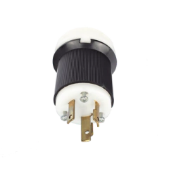 HUBBELL Clavija Industrial con Bloqueo de Media Vuelta / 30 A 250 V CA / 2 Polos 3 Hilos / Color Blanco y Negro / Nema L6-30P. MOD: HUB-HBL-2621