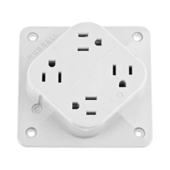 HUBBELL Multicontacto Dúplex con 6 Salidas/ 15 A 125 V CA/ 2 Polos 3 Hilos / Color Blanco. MOD: HUBHBL415W - comprar en línea