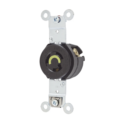 HUBBELL Receptáculo Sencillo de Media Vuelta/ 15 A 125 V CA / 2 Polos 3 Hilos / Nema L5-15R. MOD: HUB-HBL-4710