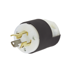 HUBBELL Clavija Industrial con Bloqueo de Media Vuelta / 15 A 125 V CA / 2 Polos 3 Hilos / Color Blanco y Negro / Nema L5-15P. MOD: HUB-HBL-4720C