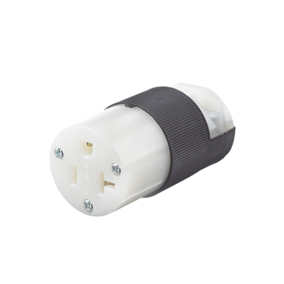 HUBBELL Conector Entrada Recta/ 20 A 125V/ 2 Polos 3 Hilos/ Nema 5-20 R/ Grado Industrial- Comercial / Color Negro-Blanco. MOD: HUB-HBL5369C