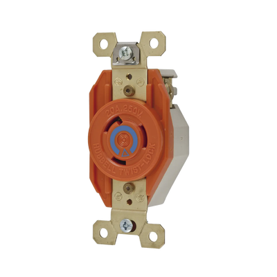 HUBBELL Receptáculo Sencillo de Media Vuelta/ 20 A 250 V CA / 2 Polos 3 Hilos / Nema L6-20R. MOD: HUB-IG23-20