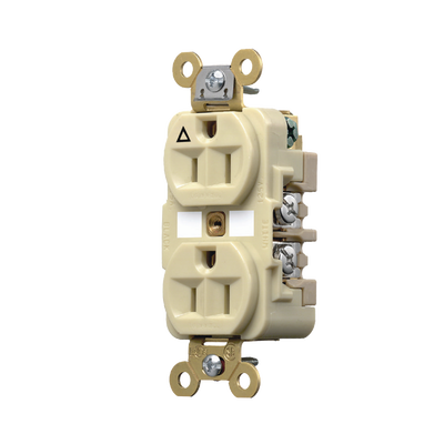 HUBBELL Contacto Dúplex Conexión a Tierra Aislada 15A 125V/ 2 Polos 3 Hilos/ Color Marfil/ Nema 5-15R/ Grado Industrial. MOD: HUB-IG-5262I