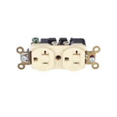 HUBBELL Contacto Dúplex Conexión a Tierra Aislada/ 20 A 125 V/ 2 polos 3 Hilos/ Color naranja/ Nema 5- 20R/ Grado Comercial. MOD: HUB-IG5352