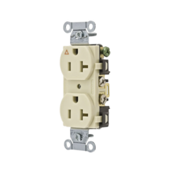 HUBBELL Contacto Dúplex Conexión a Tierra Aislada/ 20 A 125 V/ 2 polos 3 Hilos/ Color Marfil/ Nema 5- 20R/ Grado Comercial. MOD: HUB-IG5352I