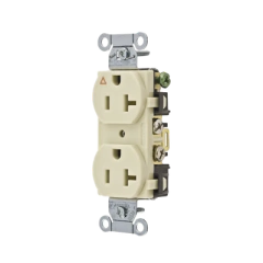 HUBBELL Contacto Dúplex Conexión a Tierra Aislada/ 20 A 125 V/ 2 polos 3 Hilos/ Color Marfil/ Nema 5- 20R/ Grado Comercial. MOD: HUB-IG5352I