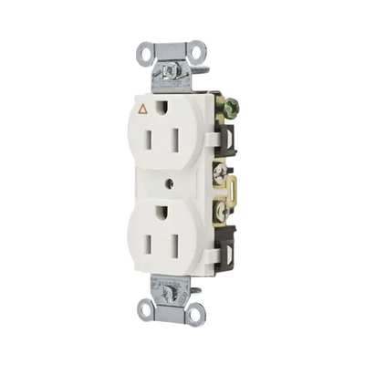 HUBBELL Contacto Dúplex Conexión a Tierra Aislada/ 20 A 125 V/ 2 polos 3 Hilos/ Color Blanco/ Nema 5- 20R/ Grado Comercial. MOD: HUB-IG5352W