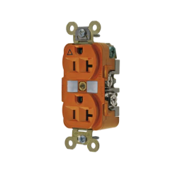 HUBBELL Contacto Dúplex Conexión a Tierra Aislada/ 20 A 125 V/ 2 polos 3 Hilos/ Color Naranja/ Nema 5- 20R/ Grado Industrial. MOD: HUB-IG5362