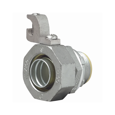 HUBBELL Conector Meyers de Aluminio de 3/4" con tornillo de puesta a tierra, disponible para Áreas Peligrosas Clase 1 División 2 de acuerdo con NEC 501.10, NEMA 3, 3R,4, 12. MOD: HUBK0381G