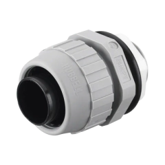 HUBBELL Conector Recto de Nylon de 3/4" para Tubería Liquidtight Polytuff. MOD: HUB-P075-NGYA
