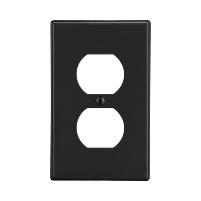 HUBBELL Tapa para Contacto Dúplex Color Negro. HUB-P8BK