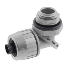 HUBBELL Conector Multi Posición de Nylon de 1/2" para Tubería Liquidtight Polytuff. MOD: HUB-PS0509-NGY